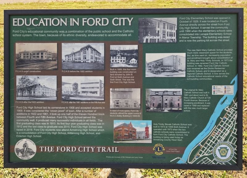 Education In Ford City Marker. Click for full size. Education In Ford City Marker image. Click for full size.