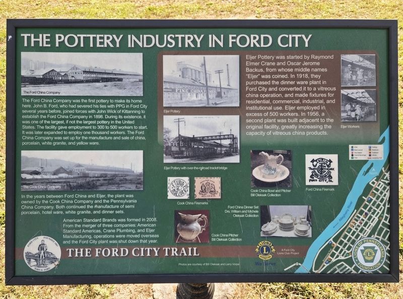 The Pottery Industry In Ford City Marker image. Click for full size.