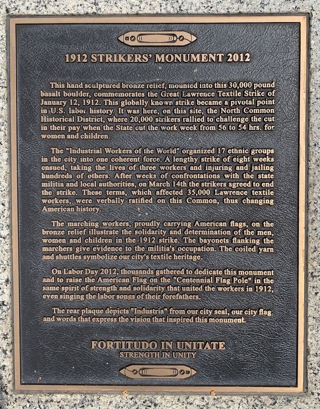 1912 Strikers' Monument 2012 Marker image. Click for full size.