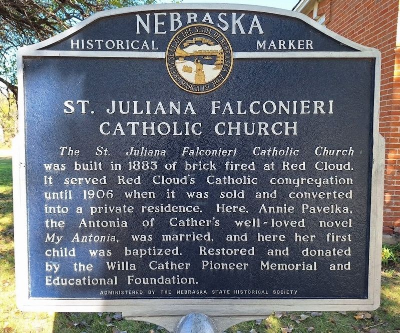 St. Juliana Falconieri Catholic Church Marker. Click for full size. St. Juliana Falconieri Catholic Church Marker image. Click for full size.