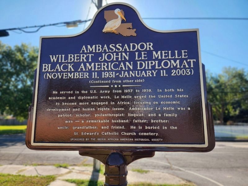 Ambassador Wilbert John Le Melle, Side Two. Click for full size. Ambassador Wilbert John Le Melle, Side Two image. Click for full size.