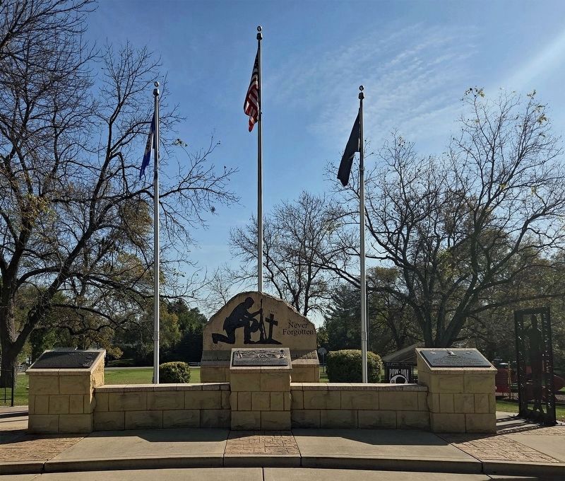 General James Shields Marker (right) at the Shieldsville Veterans Memorial. Click for full size. General James Shields Marker (right) at the Shieldsville Veterans Memorial image. Click for full size.