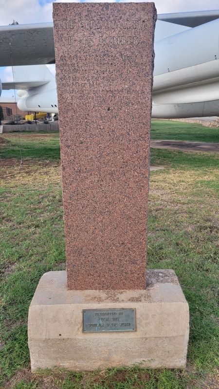 The City of Altus B-47 Bomber Marker image. Click for full size.