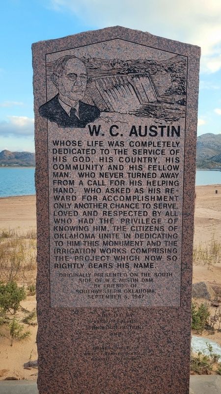 W.C. Austin Dedication Marker. Click for full size. W.C. Austin Dedication Marker image. Click for full size.