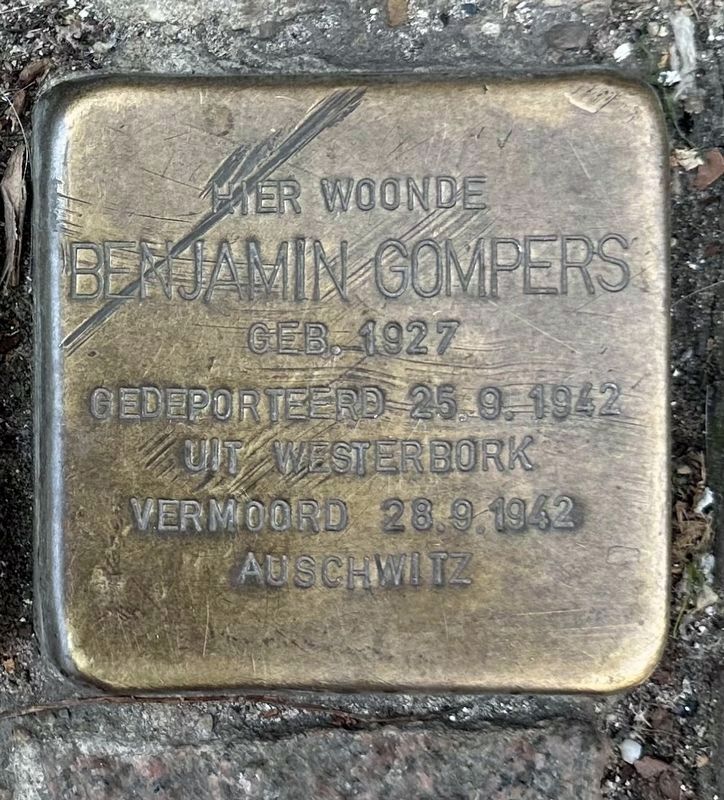 Benjamin Gompers stolperstein. Click for full size. Benjamin Gompers stolperstein image. Click for full size.
