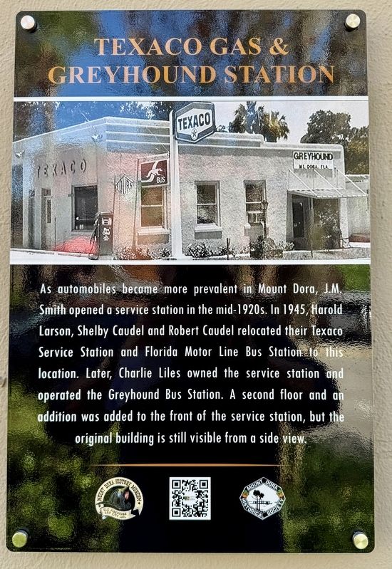 Texaco Gas & Greyhound Station Marker. Click for full size. Texaco Gas & Greyhound Station Marker image. Click for full size.