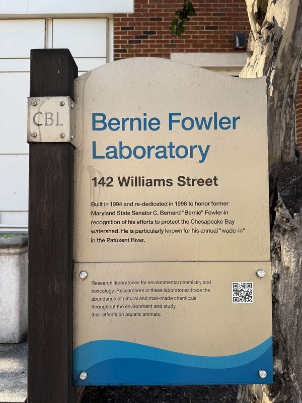 Bernie Fowler Laboratory Marker. Click for full size. Bernie Fowler Laboratory Marker image. Click for full size.