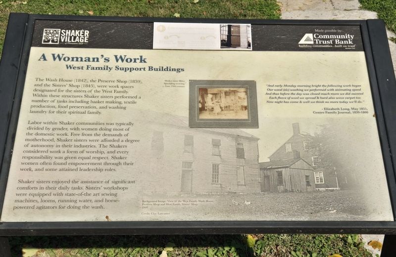 A Woman's Work Marker. Click for full size. A Woman's Work Marker image. Click for full size.