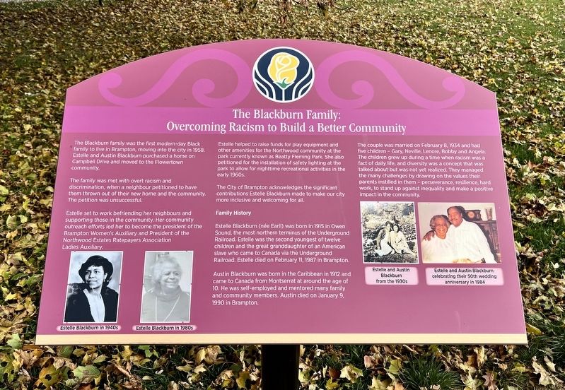 The Blackburn Family: Overcoming Racism to Build a Better Community Marker. Click for full size. The Blackburn Family: Overcoming Racism to Build a Better Community Marker image. Click for full size.