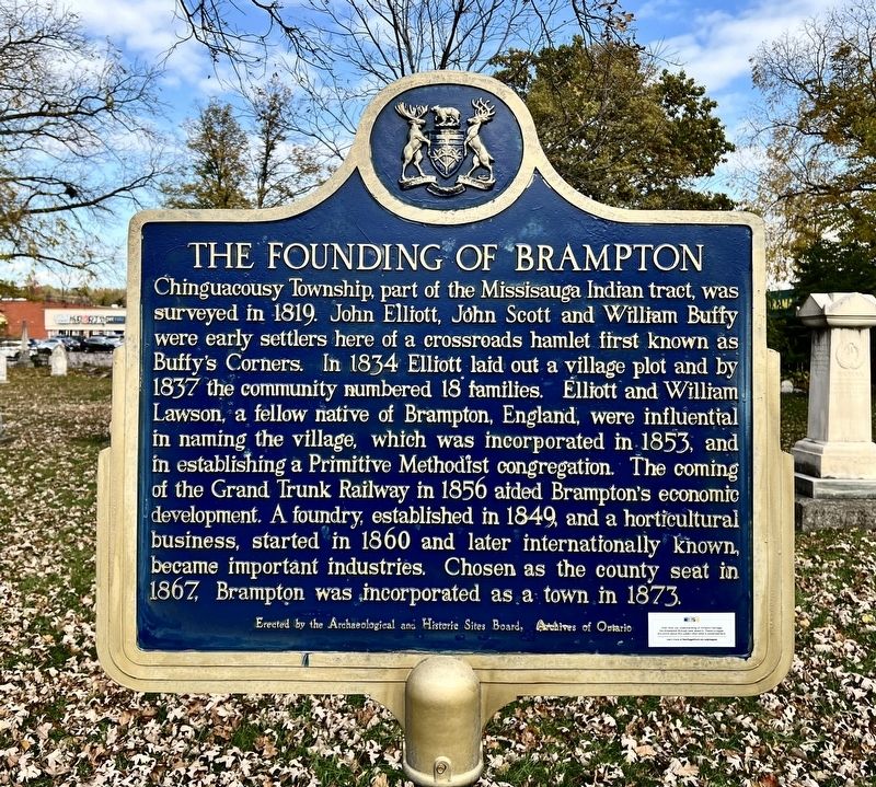 The Founding of Brampton Marker. Click for full size. The Founding of Brampton Marker image. Click for full size.