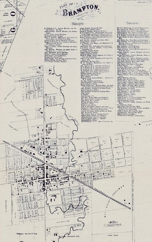 The Village of Brampton in 1859. Click for full size. The Village of Brampton in 1859 image. Click for full size.
