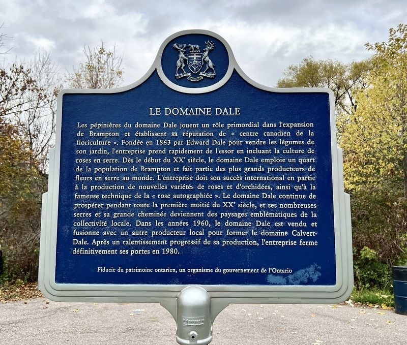 The Dale Estate / Le Domaine Dale Marker image. Click for full size.