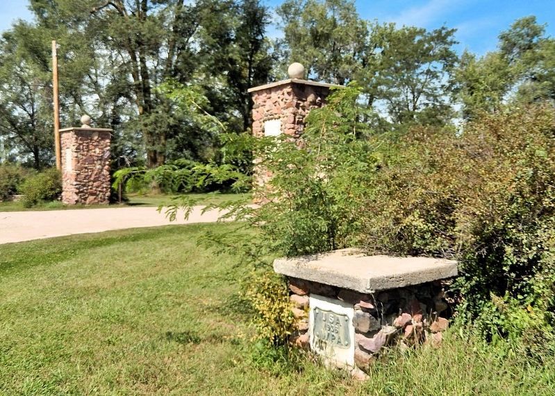 Crystal Lake State Recreation Area entrance stonework. Click for full size. Crystal Lake State Recreation Area entrance stonework image. Click for full size.