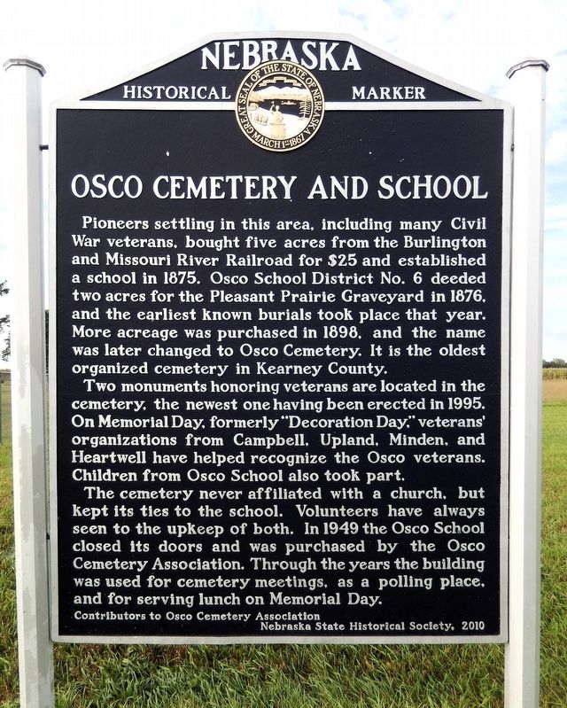 Osco Cemetery and School Marker image. Click for full size.