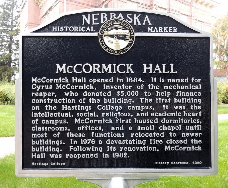 McCormick Hall Marker image. Click for full size.