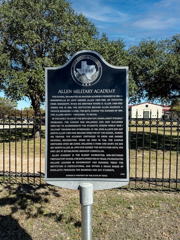Allen Military Academy Marker image. Click for full size.