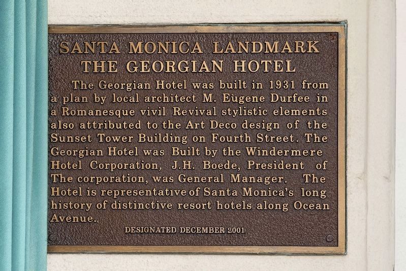 The Georgian Hotel Marker image. Click for full size.