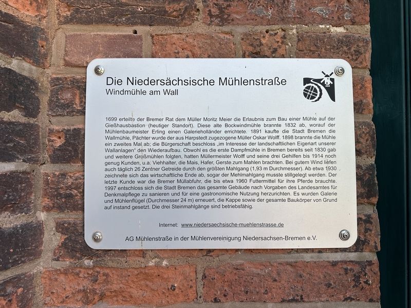 Windm�hle am Wall / Windmill on the Wall Marker image. Click for full size.