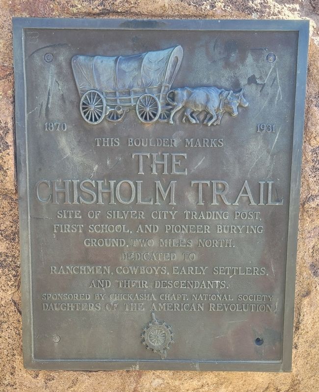 This Boulder Marks the Chisholm Trail Marker. Click for full size. This Boulder Marks the Chisholm Trail Marker image. Click for full size.