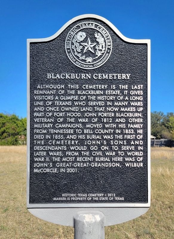 Blackburn Cemetery Marker image. Click for full size.