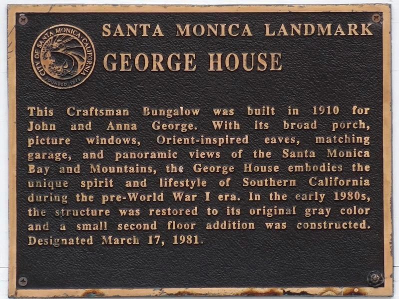 George House Marker. Click for full size. George House Marker image. Click for full size.