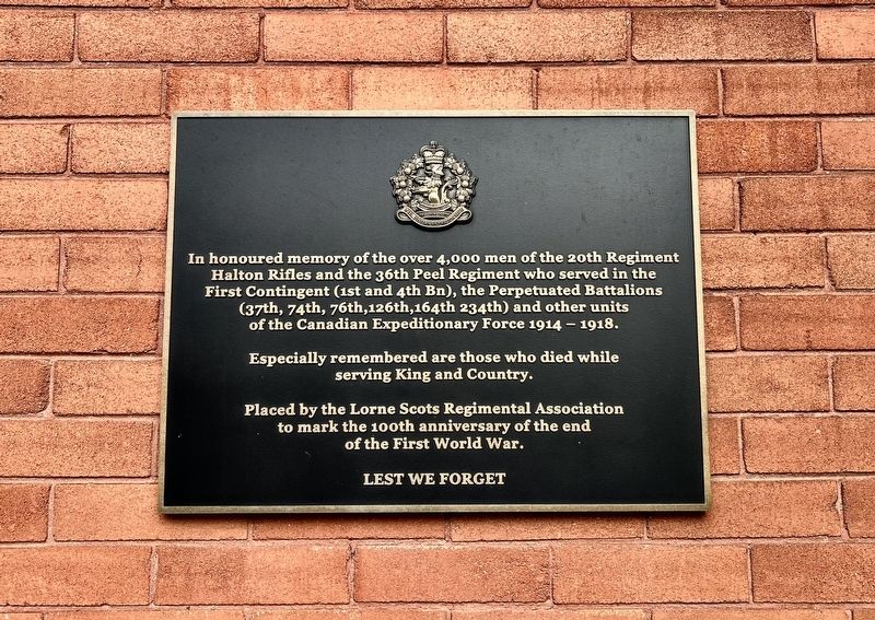 20th Regiment Halton Rifles/ 36th Peel Regiment Marker. Click for full size. 20th Regiment Halton Rifles/ 36th Peel Regiment Marker image. Click for full size.