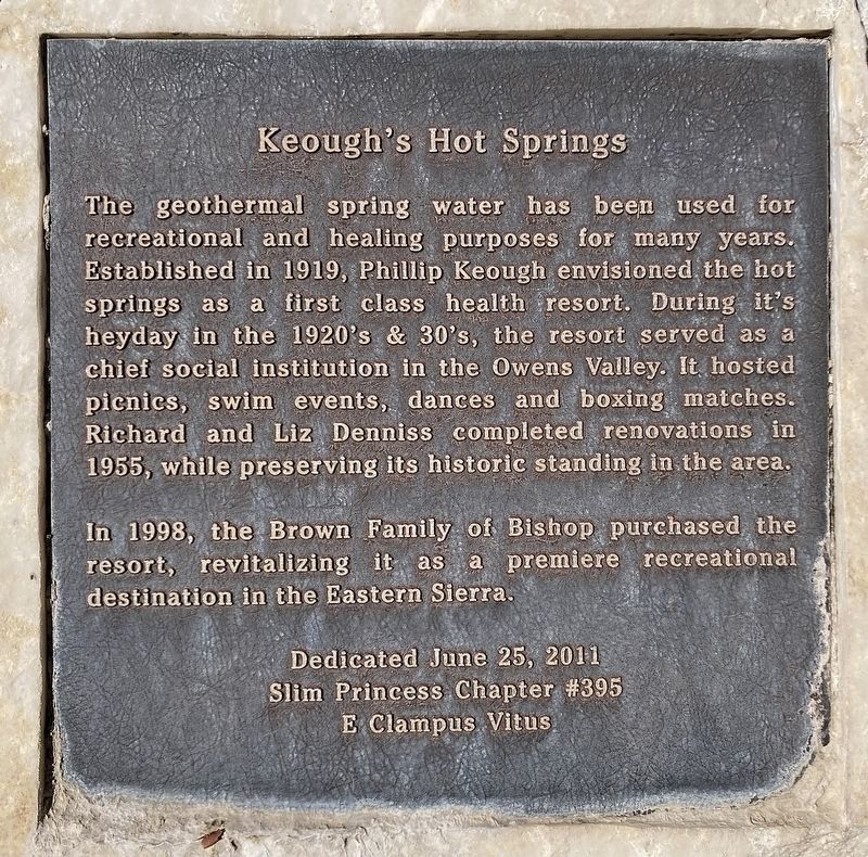 Keough’s Hot Springs Marker. Click for full size. Keough’s Hot Springs Marker image. Click for full size.