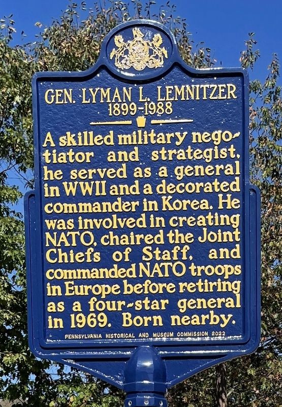 Gen. Lyman L. Lemnitzer Marker image. Click for full size.