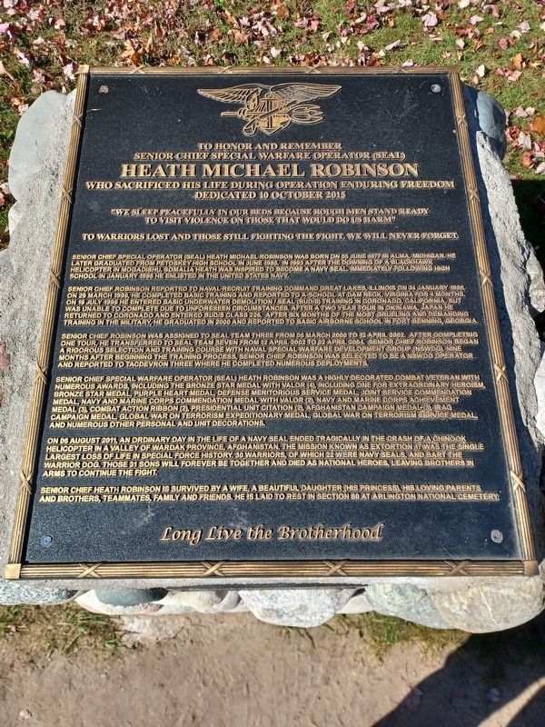 Heath Michael Robinson Marker. Click for full size. Heath Michael Robinson Marker image. Click for full size.