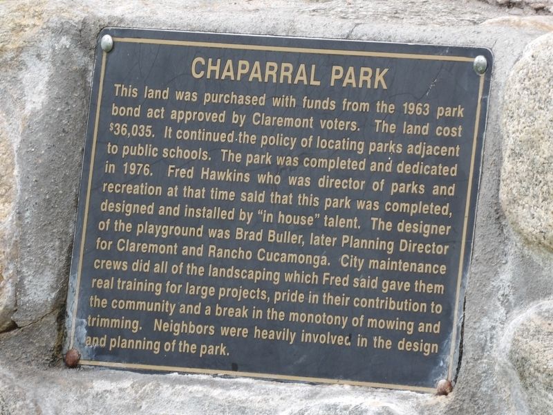 Chaparral Park Marker image. Click for full size.