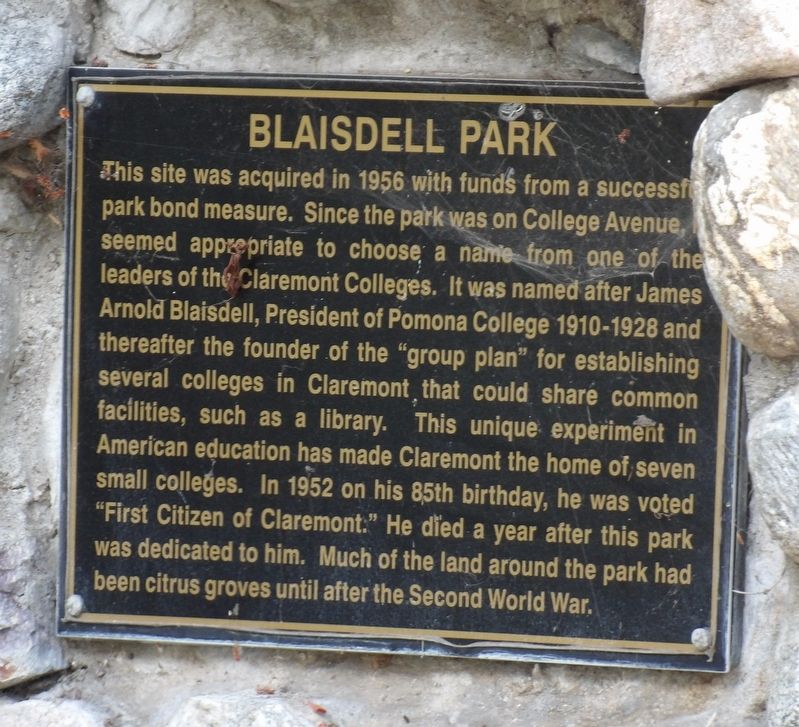 Blaisdell Park Marker image. Click for full size.