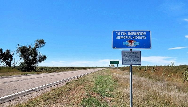 157th Infantry Memorial Highway Marker. Click for full size. 157th Infantry Memorial Highway Marker image. Click for full size.