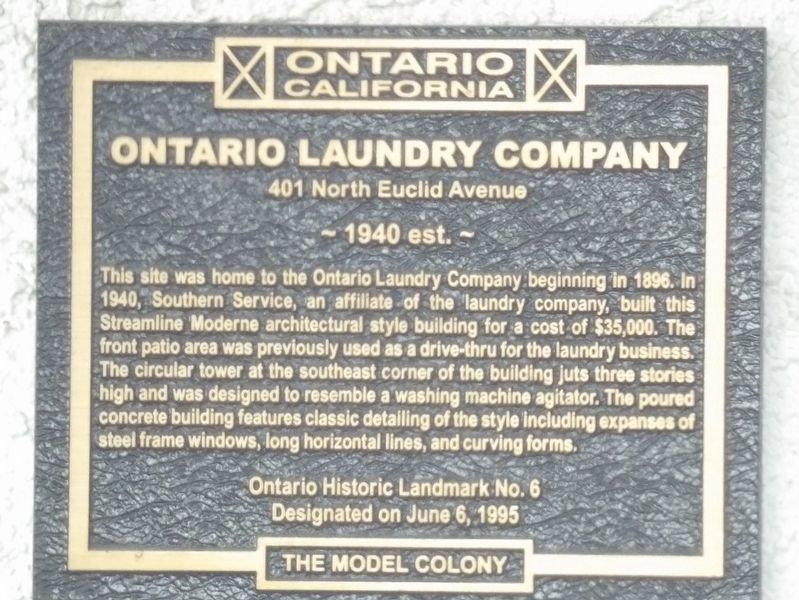 Ontario Laundry Company Marker image. Click for full size.