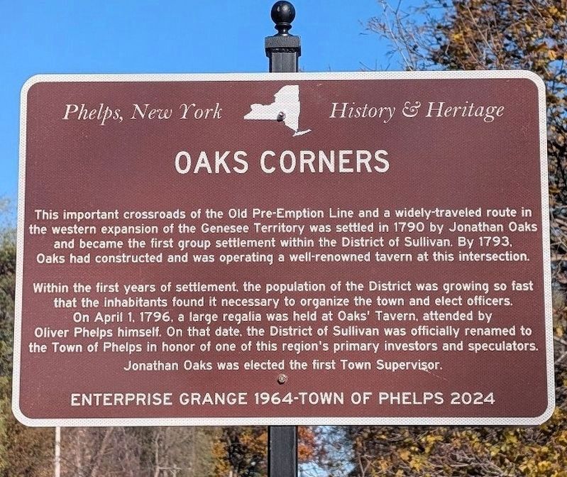 Oaks Corners Marker. Click for full size. Oaks Corners Marker image. Click for full size.