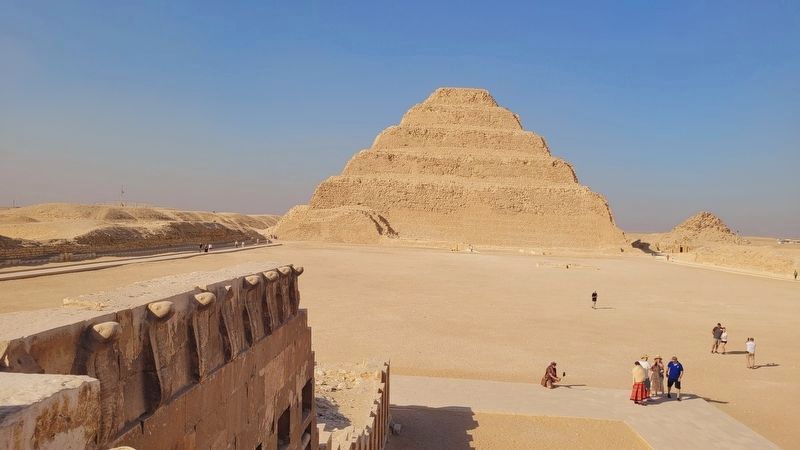 The view of the Step Pyramid from the Cobra Wall. Click for full size. The view of the Step Pyramid from the Cobra Wall image. Click for full size.