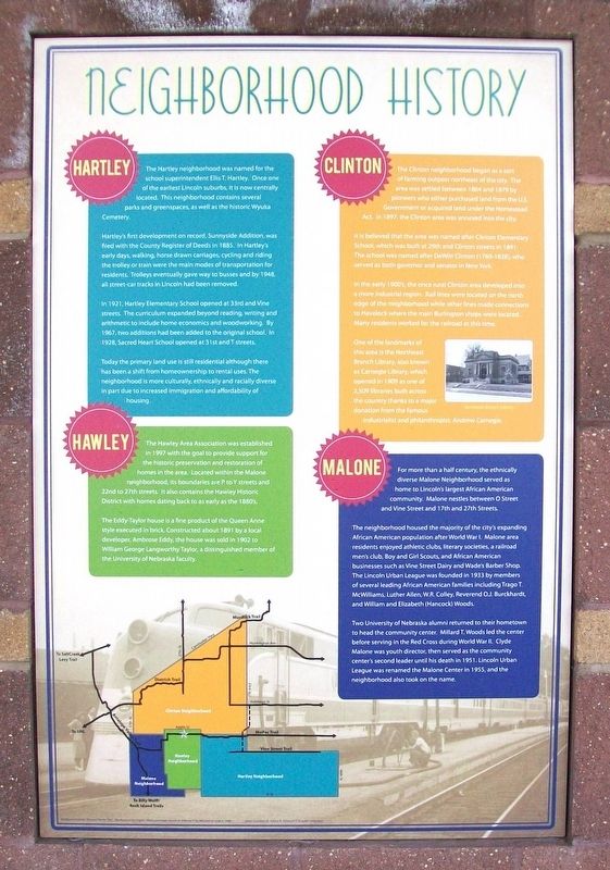 Neighborhood History Marker image. Click for full size.