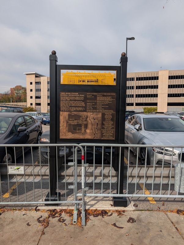 Three Rivers Stadium Baseball Information Panel Marker. Click for full size. Three Rivers Stadium Baseball Information Panel Marker image. Click for full size.