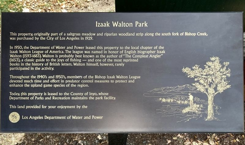 Izaak Walton Park Marker. Click for full size. Izaak Walton Park Marker image. Click for full size.