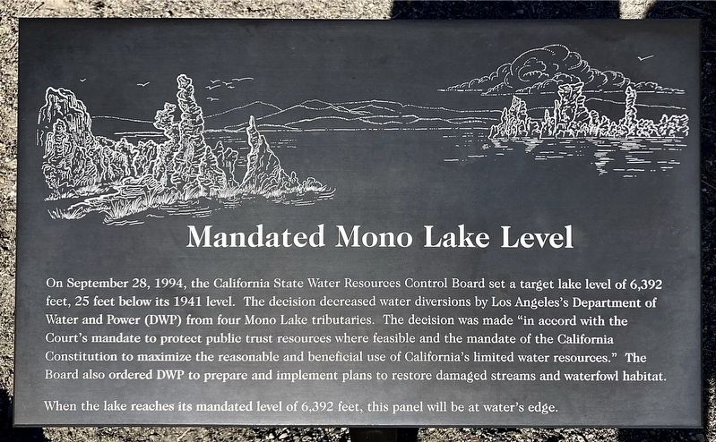 Mandated Mono Lake Level Marker image. Click for full size.