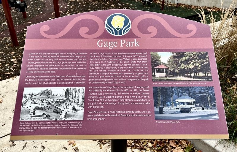 Gage Park Marker. Click for full size. Gage Park Marker image. Click for full size.