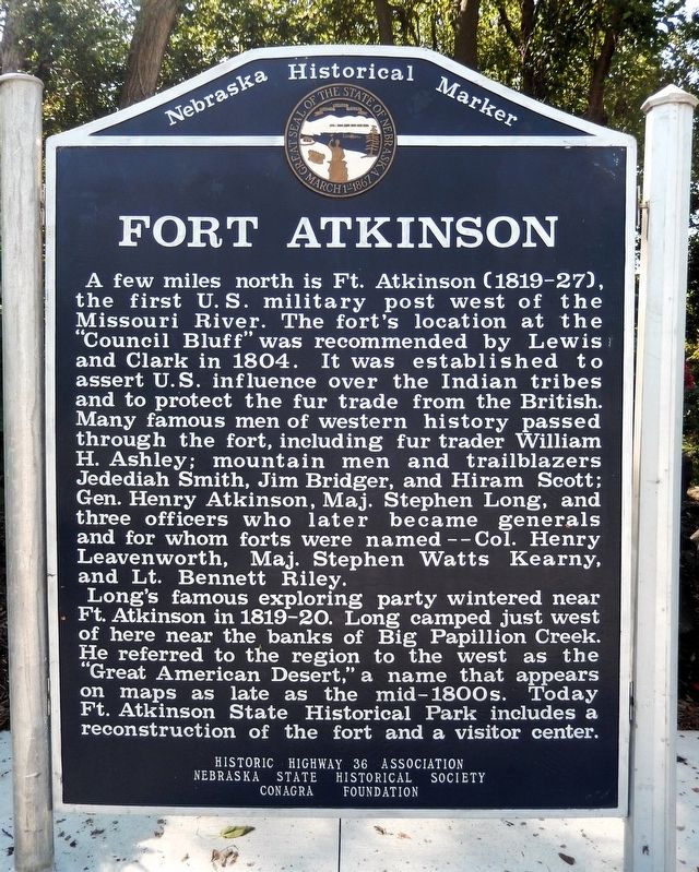 Fort Atkinson Marker. Click for full size. Fort Atkinson Marker image. Click for full size.