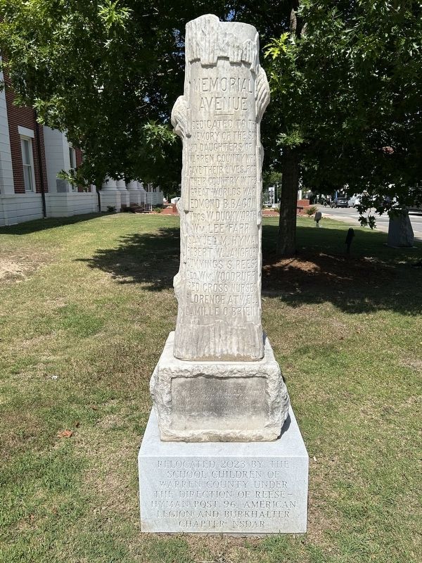 Warren County World War I Memorial Marker image. Click for full size.