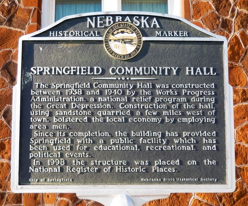 Springfield Community Hall Marker image. Click for full size.