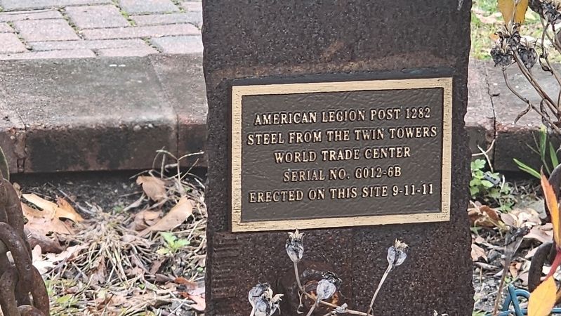 Steel from the World Trade Center Marker. Click for full size. Steel from the World Trade Center Marker image. Click for full size.