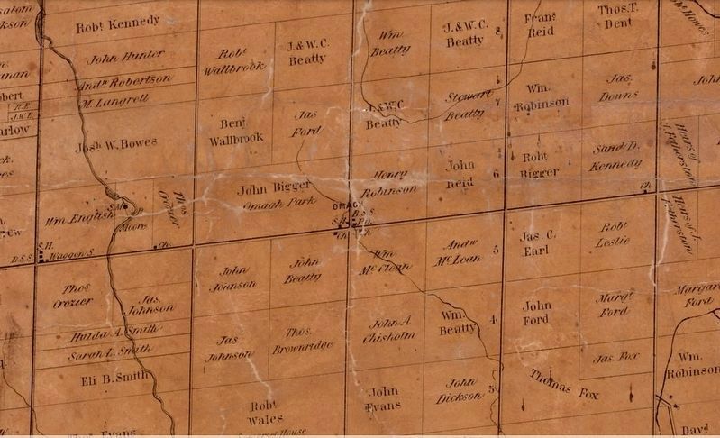 Omagh, Trafalgar Township, in 1859. Click for full size. Omagh, Trafalgar Township, in 1859 image. Click for full size.