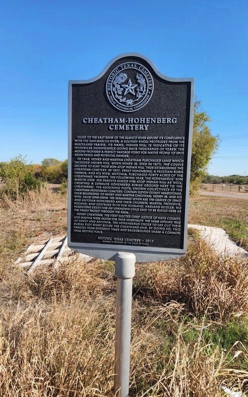 Cheatham-Hohenberg Cemetery Marker. Click for full size. Cheatham-Hohenberg Cemetery Marker image. Click for full size.