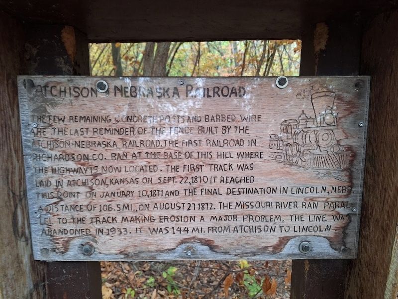 Atchison & Nebraska Railroad Marker image. Click for full size.