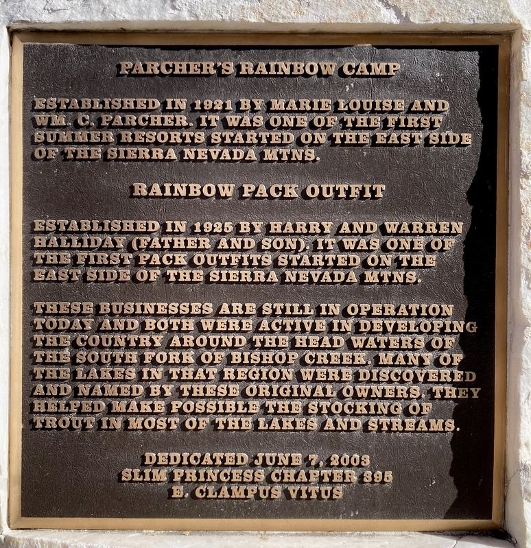 Parcher's Rainbow Camp Marker image. Click for full size.