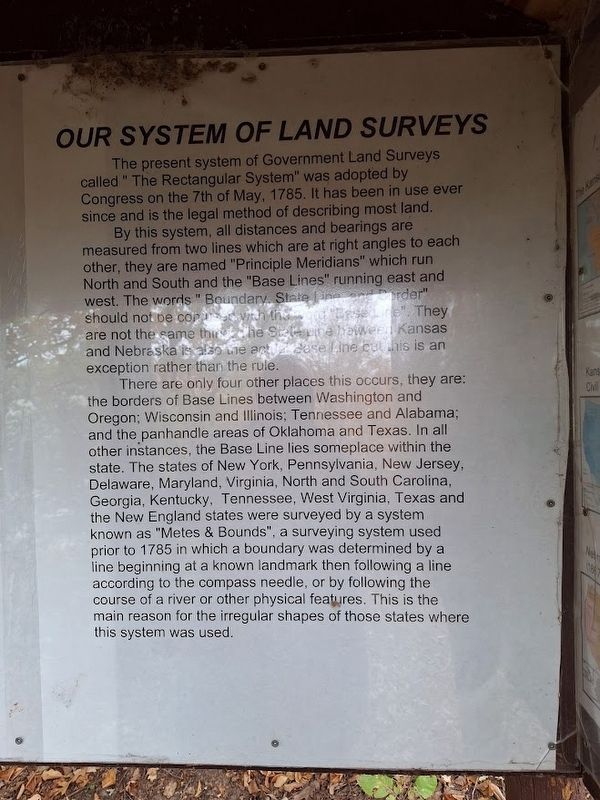 Our System of Land Surveys Marker. Click for full size. Our System of Land Surveys Marker image. Click for full size.