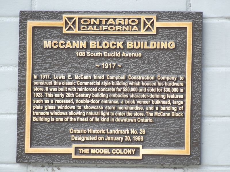 McCann Block Building Marker image. Click for full size.